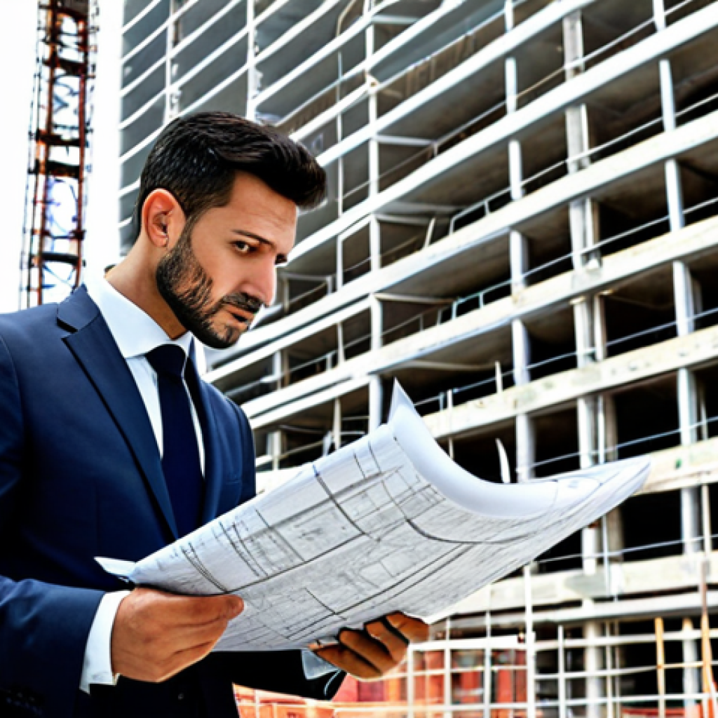 **

A professional architect in a modern, fully clothed business suit, reviewing blueprints at a construction site in Milan, Italy. Background shows a partially completed contemporary building with scaffolding. Safe for work, appropriate content, perfect anatomy, natural proportions, professional, modest clothing, family-friendly.

**